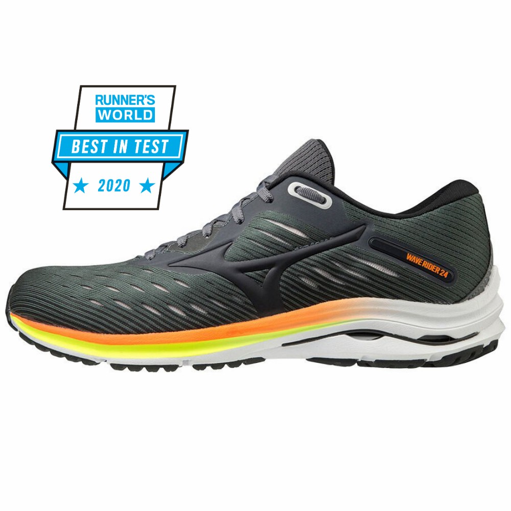 Scarpe Running Mizuno Wave Rider 24 Uomo - Profondo Verdi/Arancioni - 38651-BCUW